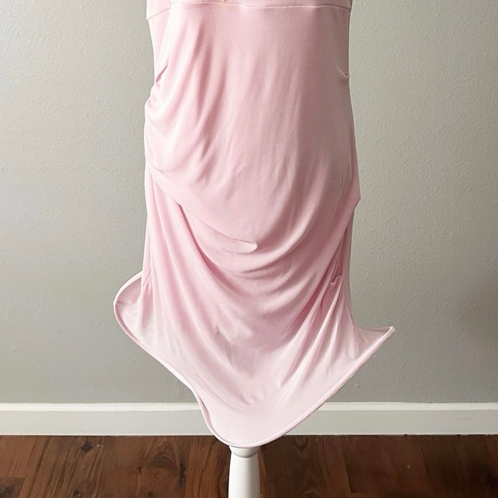 Mare Mare X Anthro Pink Sleeveless Mini Dress Shaped Flounce Hem women's XLp NEW - Picture 3 of 10